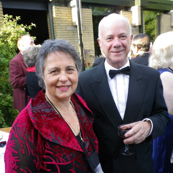 Margaret Brandman at the World Forum reception with Nicholas Law, Director of the IBC