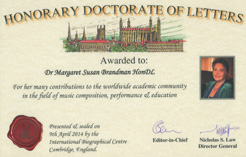 Honorary Doctorate of Letters